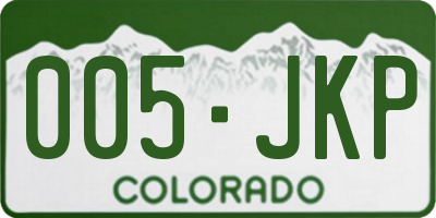 CO license plate 005JKP