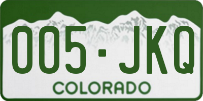 CO license plate 005JKQ