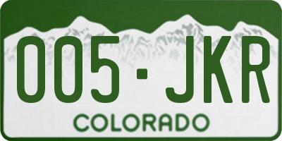 CO license plate 005JKR