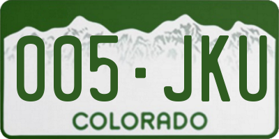 CO license plate 005JKU