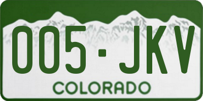 CO license plate 005JKV