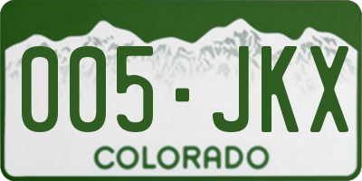 CO license plate 005JKX