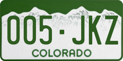 CO license plate 005JKZ