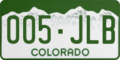 CO license plate 005JLB