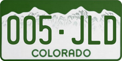 CO license plate 005JLD