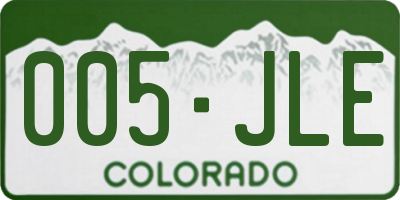 CO license plate 005JLE