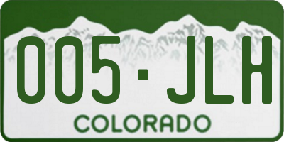 CO license plate 005JLH
