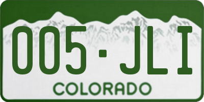 CO license plate 005JLI