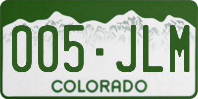 CO license plate 005JLM
