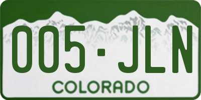 CO license plate 005JLN