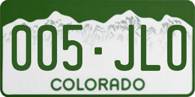 CO license plate 005JLO