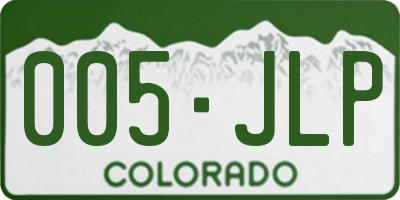 CO license plate 005JLP