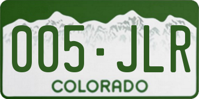 CO license plate 005JLR