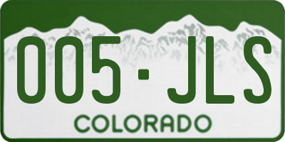 CO license plate 005JLS