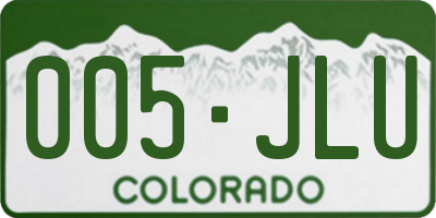 CO license plate 005JLU