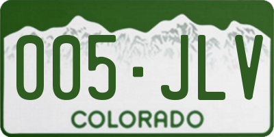 CO license plate 005JLV