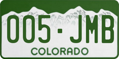 CO license plate 005JMB