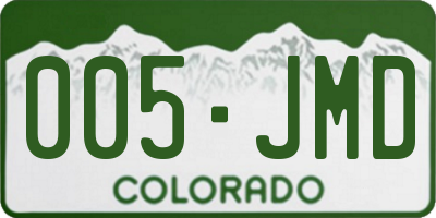 CO license plate 005JMD