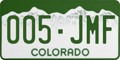 CO license plate 005JMF
