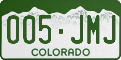 CO license plate 005JMJ