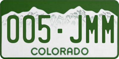 CO license plate 005JMM