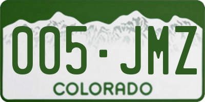 CO license plate 005JMZ