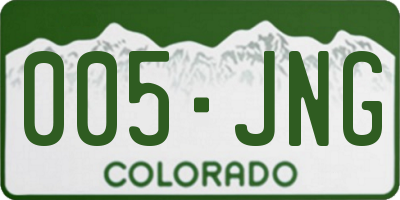 CO license plate 005JNG