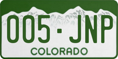 CO license plate 005JNP