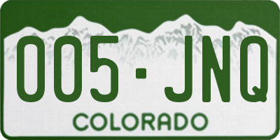 CO license plate 005JNQ