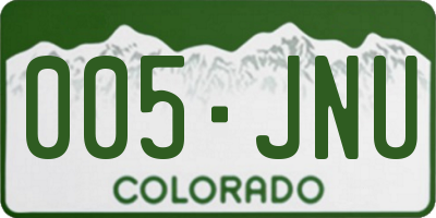 CO license plate 005JNU