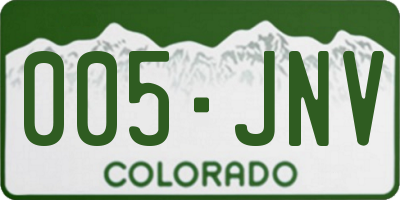 CO license plate 005JNV