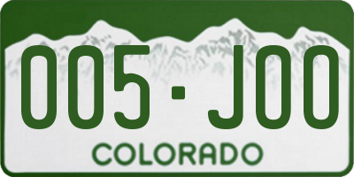 CO license plate 005JOO