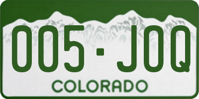 CO license plate 005JOQ