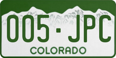 CO license plate 005JPC