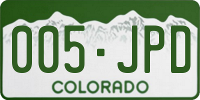 CO license plate 005JPD