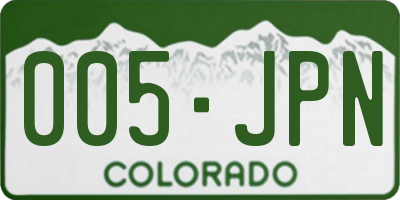 CO license plate 005JPN