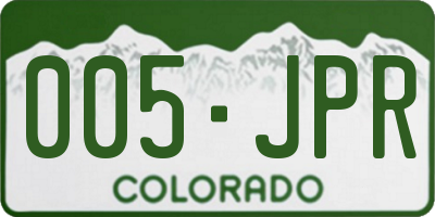 CO license plate 005JPR