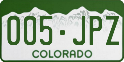 CO license plate 005JPZ