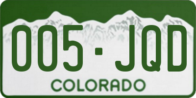 CO license plate 005JQD