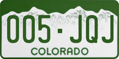 CO license plate 005JQJ