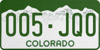 CO license plate 005JQO