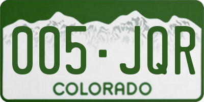 CO license plate 005JQR