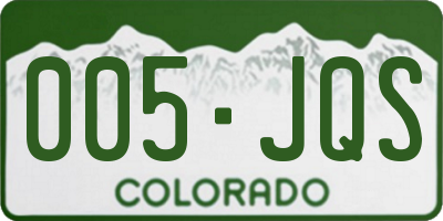 CO license plate 005JQS
