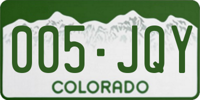 CO license plate 005JQY