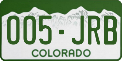 CO license plate 005JRB