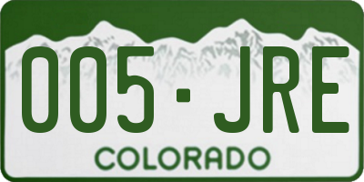 CO license plate 005JRE