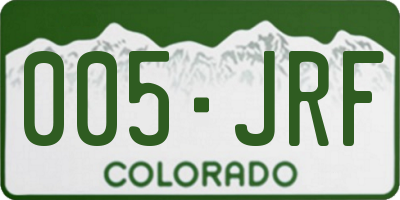 CO license plate 005JRF
