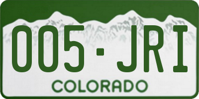 CO license plate 005JRI