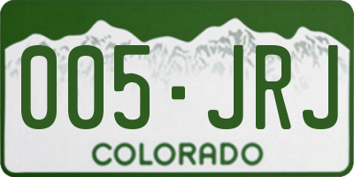 CO license plate 005JRJ