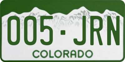 CO license plate 005JRN